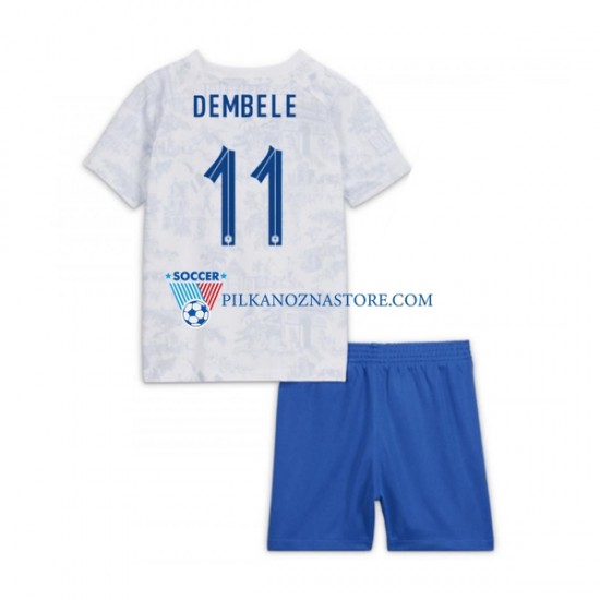 Francja dla Dzieci Dembele 11 Koszulka Wyjazdowy MŚ 2022 Krótkie Rękawy