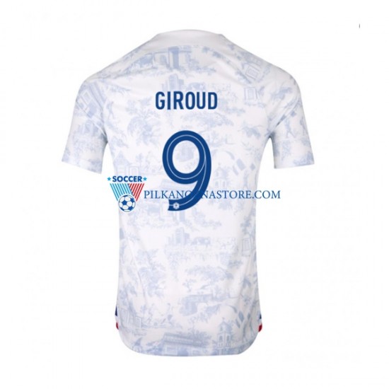 Francja Olivier Giroud 9 Koszulka Męska Wyjazdowy MŚ 2022 Krótkie Rękawy