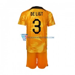Holandia dla Dzieci Matthijs de Ligt 3 Koszulka Domowy MŚ 2022 Krótkie Rękawy