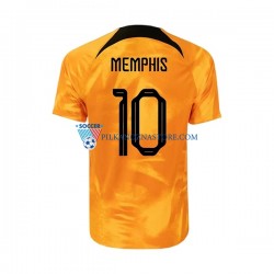 Holandia Memphis 10 Koszulka Męska Domowy MŚ 2022 Krótkie Rękawy