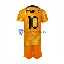 Holandia dla Dzieci Memphis Depay 10 Koszulka Domowy MŚ 2022 Krótkie Rękawy