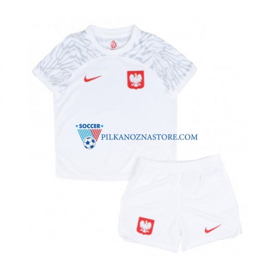 Polska dla Dzieci Koszulka Domowy MŚ 2022 Krótkie Rękawy