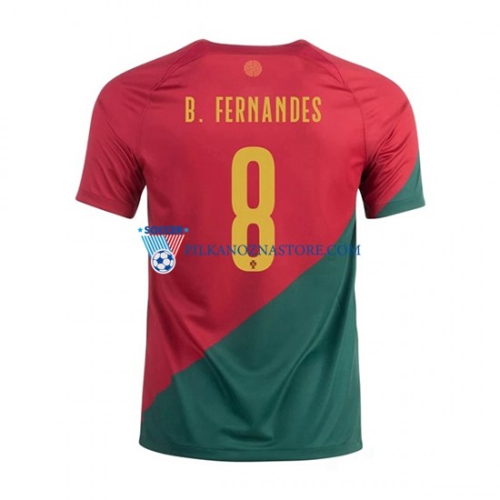 Portugalia B.Fernandes 8 Koszulka Męska Domowy MŚ 2022 Krótkie Rękawy