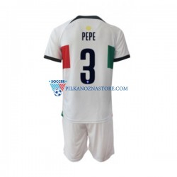 Portugalia dla Dzieci PEPE 3 Koszulka Wyjazdowy MŚ 2022 Krótkie Rękawy