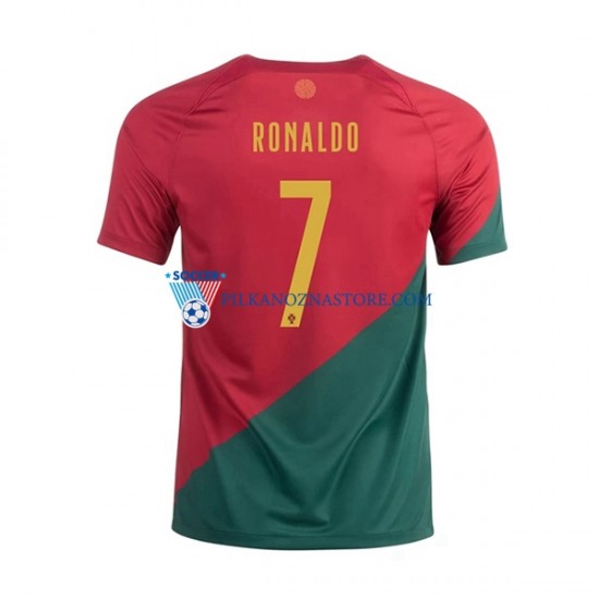 Portugalia Ronaldo 7 Koszulka Męska Domowy MŚ 2022 Krótkie Rękawy