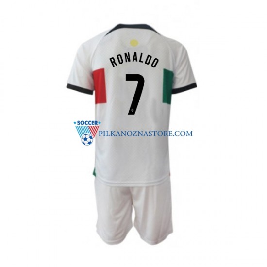 Portugalia dla Dzieci Ronaldo 7 Koszulka Wyjazdowy MŚ 2022 Krótkie Rękawy