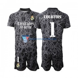 Strój Bramkarski Real Madryt dla Dzieci Courtois 1 Koszulka Wyjazdowy 2022-2023 Krótkie Rękawy