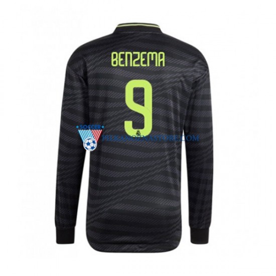 Real Madryt Karim Benzema 9 Koszulka Męska Trzeci 2022-2023 Długie Rękawy