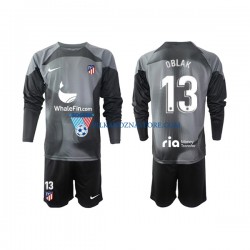 Strój Bramkarski Atlético Madryt dla Dzieci Jan Oblak 13 Koszulka Wyjazdowy 2022-2023 Długie Rękawy