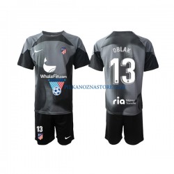 Strój Bramkarski Atlético Madryt dla Dzieci Jan Oblak 13 Koszulka Wyjazdowy 2022-2023 Krótkie Rękawy