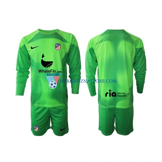 Strój Bramkarski Atlético Madryt dla Dzieci Koszulka Domowy 2022-2023 Długie Rękawy