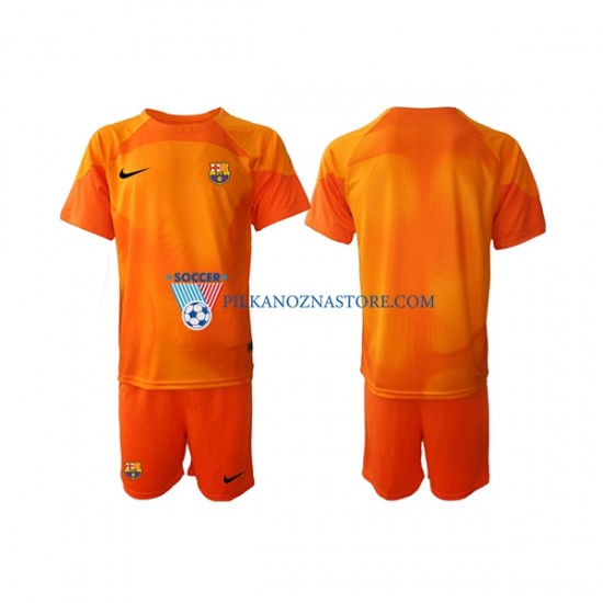 Strój Bramkarski FC Barcelona dla Dzieci Koszulka Trzeci 2022-2023 Krótkie Rękawy