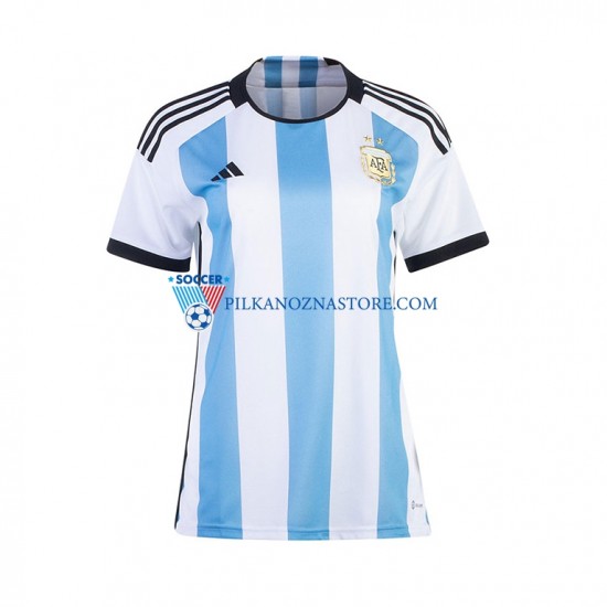 Argentyna Koszulka Damska Domowy MŚ 2022 Krótkie Rękawy