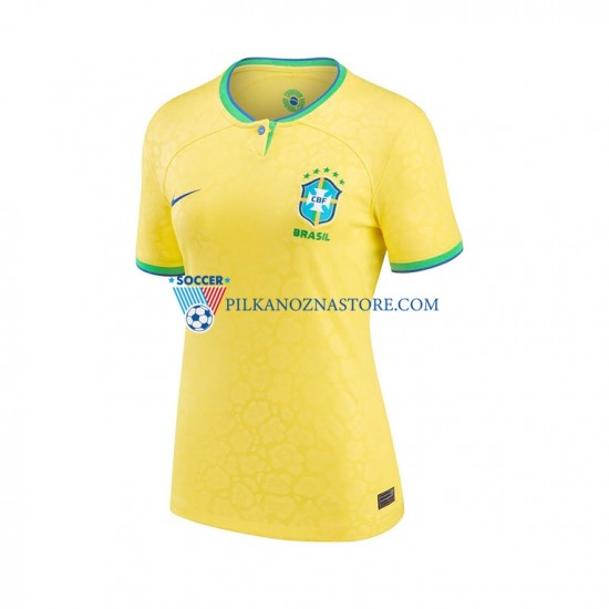 Brazylia Koszulka Damska Domowy MŚ 2022 Krótkie Rękawy