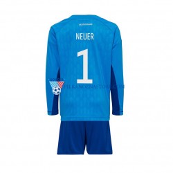 Strój Bramkarski Niemcy dla Dzieci Manuel Neuer 1 Koszulka Domowy MŚ 2022 Długie Rękawy