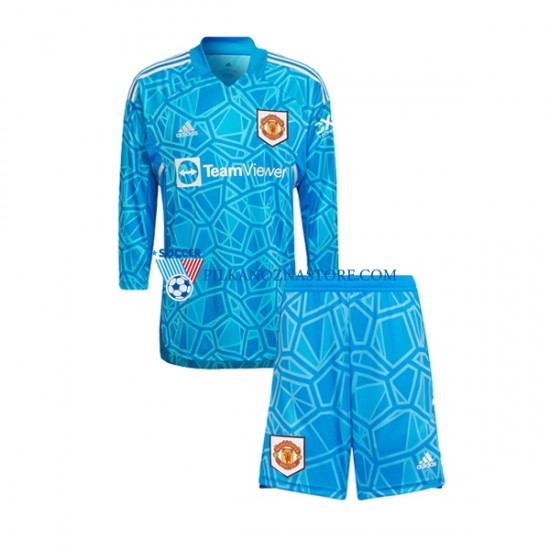 Strój Bramkarski Manchester United dla Dzieci Koszulka Domowy 2022-2023 Długie Rękawy