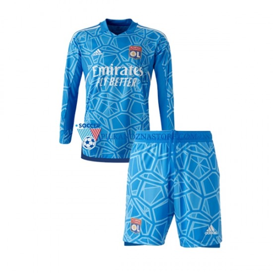 Strój Bramkarski Olympique Marsylia dla Dzieci Koszulka Domowy 2022-2023 Długie Rękawy