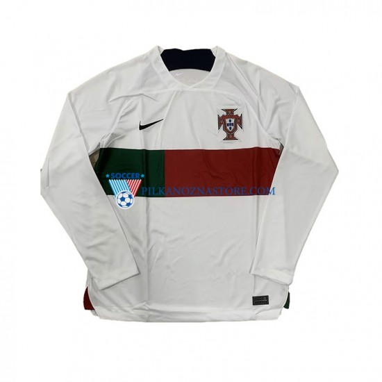 Portugalia Koszulka Męska Wyjazdowy MŚ 2022 Długie Rękawy