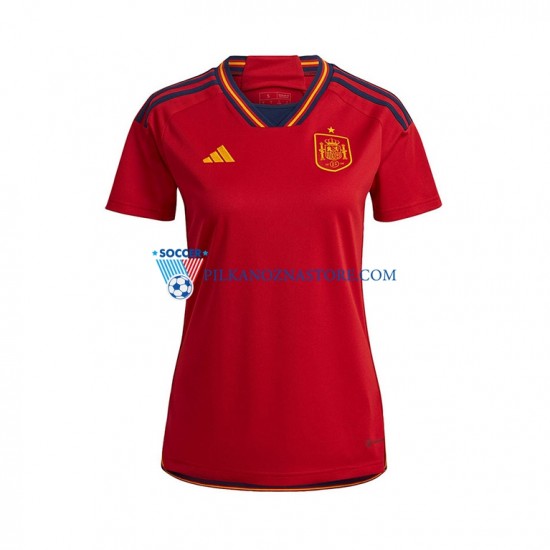 Hiszpania Koszulka Damska Domowy MŚ 2022 Krótkie Rękawy