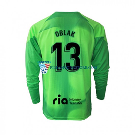 Strój Bramkarski Atlético Madryt Jan Oblak 13 Koszulka Męska Domowy 2022-2023 Długie Rękawy