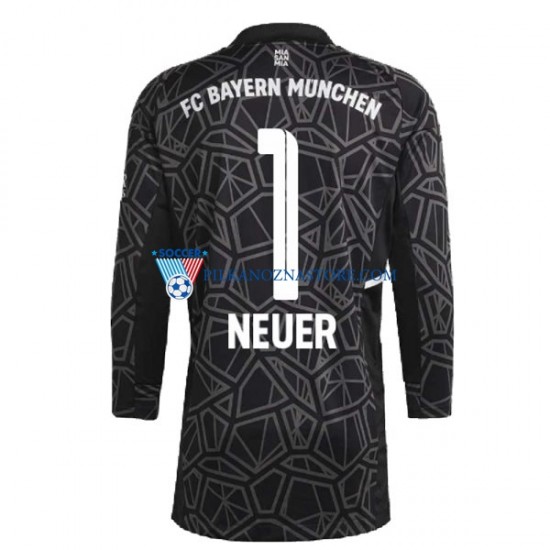 Strój Bramkarski Bayern Monachium Manuel Neuer 1 Koszulka Męska Wyjazdowy 2022-2023 Długie Rękawy