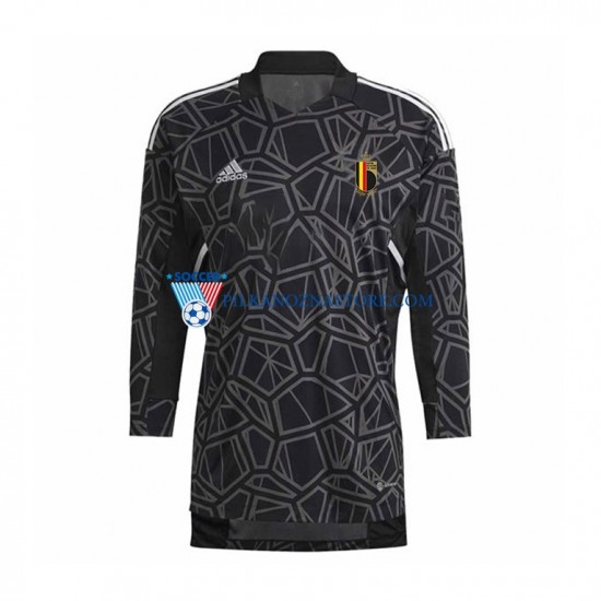 Strój Bramkarski Belgia Koszulka Męska Domowy MŚ 2022 Długie Rękawy