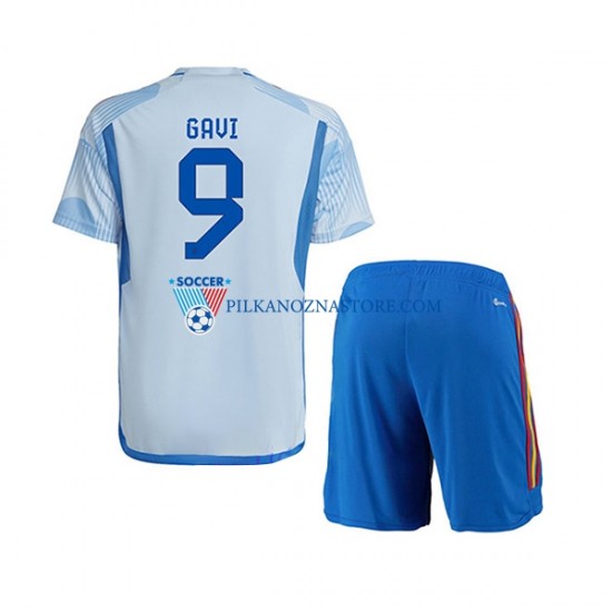 Hiszpania dla Dzieci Gavi 9 Koszulka Wyjazdowy MŚ 2022 Krótkie Rękawy