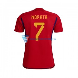 Hiszpania MORATA 7 Koszulka Męska Domowy MŚ 2022 Krótkie Rękawy