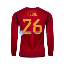 Hiszpania PEDRI 26 Koszulka Męska Domowy MŚ 2022 Długie Rękawy
