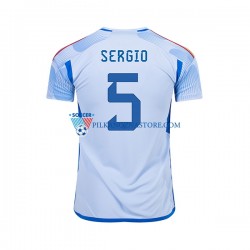 Hiszpania SERGIO BUSQUETS 5 Koszulka Męska Wyjazdowy MŚ 2022 Krótkie Rękawy