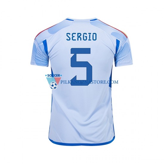 Hiszpania SERGIO BUSQUETS 5 Koszulka Męska Wyjazdowy MŚ 2022 Krótkie Rękawy