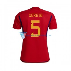 Hiszpania SERGIO BUSQUETS 5 Koszulka Męska Domowy MŚ 2022 Krótkie Rękawy