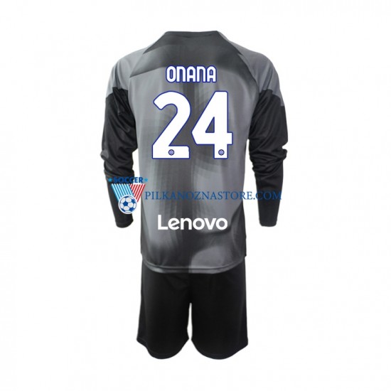 Strój Bramkarski Inter Mediolan dla Dzieci Andre Onana 24 Koszulka Domowy 2022-2023 Długie Rękawy