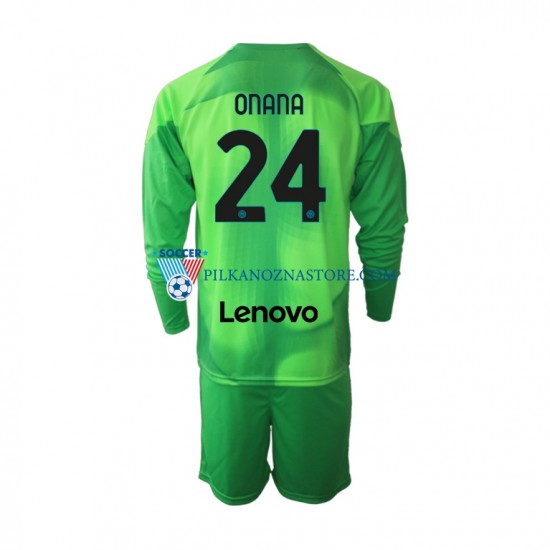 Strój Bramkarski Inter Mediolan dla Dzieci Andre Onana 24 Koszulka Trzeci 2022-2023 Długie Rękawy