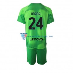 Strój Bramkarski Inter Mediolan dla Dzieci Andre Onana 24 Koszulka Trzeci 2022-2023 Krótkie Rękawy