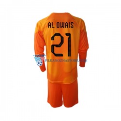 Strój Bramkarski Arabia Saudyjska dla Dzieci Mohammed Al-Owais 21 Koszulka Wyjazdowy MŚ 2022 Długie Rękawy