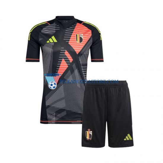 Strój Bramkarski Belgia dla Dzieci Koszulka Domowy Euro 2024 Krótkie Rękawy