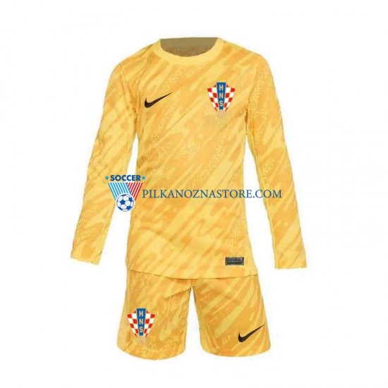 Strój Bramkarski Chorwacja dla Dzieci Koszulka Domowy Euro 2024 Długie Rękawy