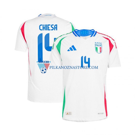 Włochy Chiesa 14 Koszulka Męska Wyjazdowy Euro 2024 Krótkie Rękawy