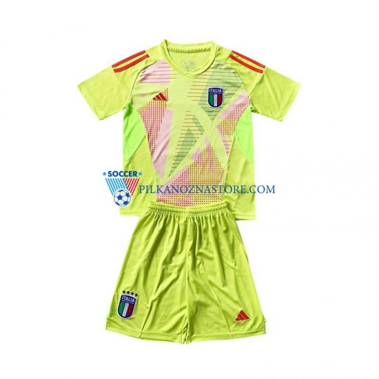 Strój Bramkarski Włochy dla Dzieci Koszulka Domowy Euro 2024 Krótkie Rękawy