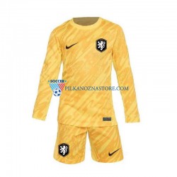 Strój Bramkarski Holandia dla Dzieci Koszulka Wyjazdowy Euro 2024 Długie Rękawy