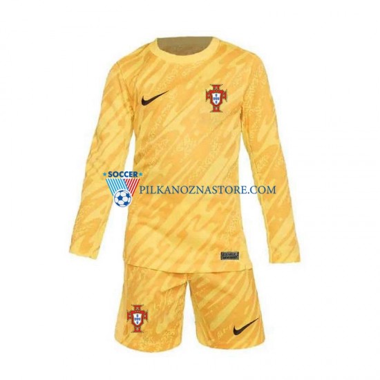 Strój Bramkarski Portugalia dla Dzieci Koszulka Domowy Euro 2024 Długie Rękawy